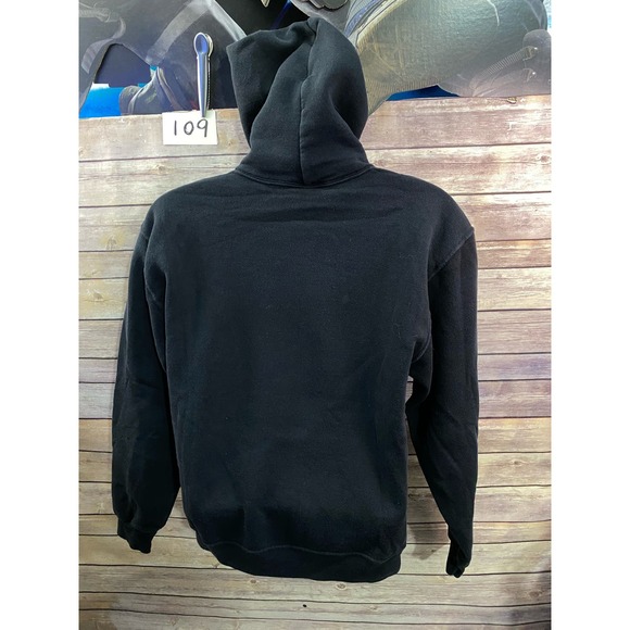 East Carolina Pirates Hoodie Men Medium Black Purple Sweatshirt Sweater Russell - Picture 2 of 11